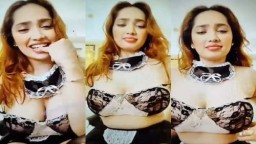 Aditi Mistry Nude in Sexy Transparent Maid Dress Latest Live