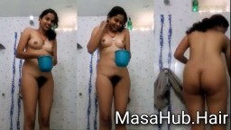Lovely Bihari Girlfriend Shows Hairy Pussy While Bathing
