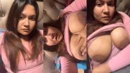 Huge boobs girl showing boyfriend