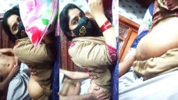 Desi Wife in Mask Soft Cute Ass Fucked By Husband