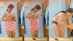 Cute Girl Trying Her New Pink Bodycorn Hidden Cam Nude Clip